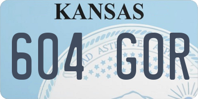 KS license plate 604GOR
