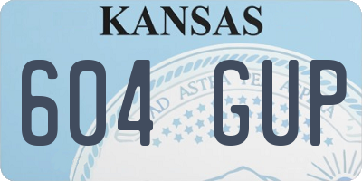 KS license plate 604GUP