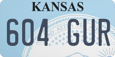 KS license plate 604GUR