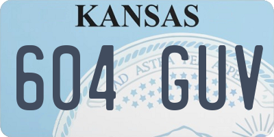 KS license plate 604GUV