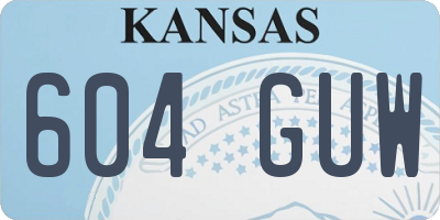 KS license plate 604GUW