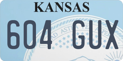 KS license plate 604GUX