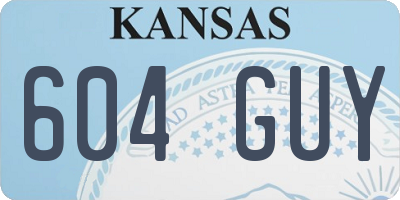KS license plate 604GUY