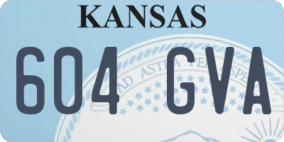 KS license plate 604GVA