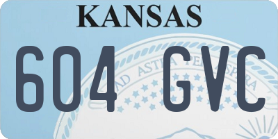 KS license plate 604GVC