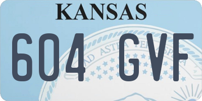 KS license plate 604GVF