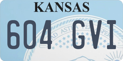 KS license plate 604GVI