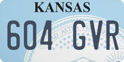 KS license plate 604GVR