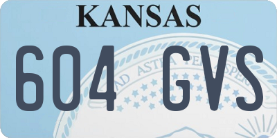 KS license plate 604GVS
