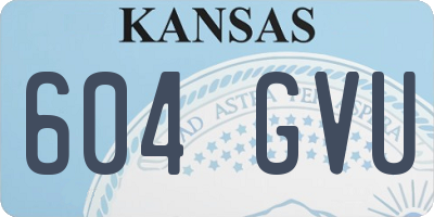KS license plate 604GVU