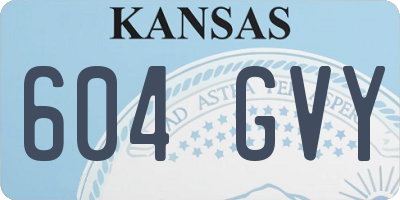 KS license plate 604GVY