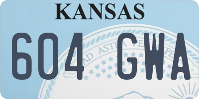 KS license plate 604GWA