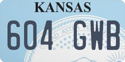 KS license plate 604GWB