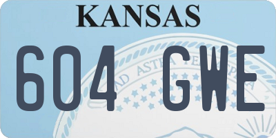 KS license plate 604GWE
