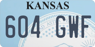 KS license plate 604GWF