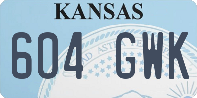 KS license plate 604GWK