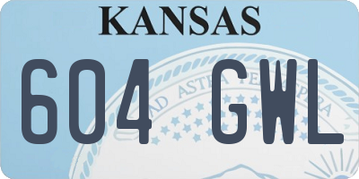 KS license plate 604GWL