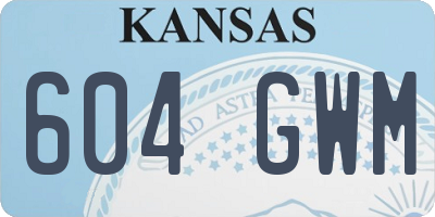 KS license plate 604GWM