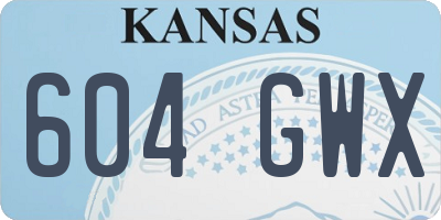 KS license plate 604GWX