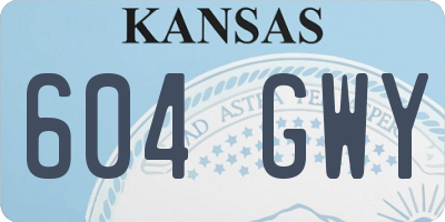 KS license plate 604GWY