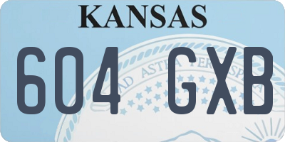 KS license plate 604GXB