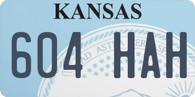 KS license plate 604HAH