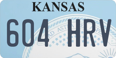 KS license plate 604HRV