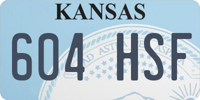 KS license plate 604HSF