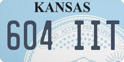 KS license plate 604IIT