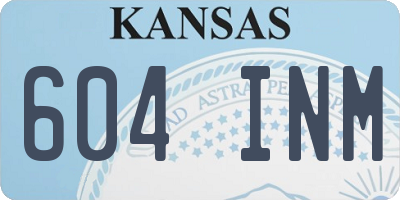 KS license plate 604INM