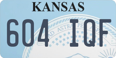 KS license plate 604IQF
