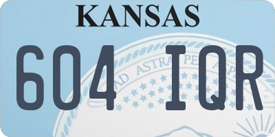 KS license plate 604IQR