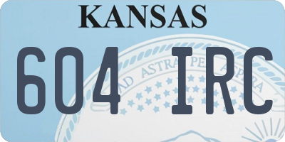 KS license plate 604IRC