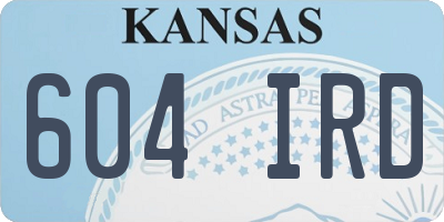 KS license plate 604IRD