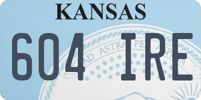 KS license plate 604IRE