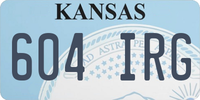 KS license plate 604IRG