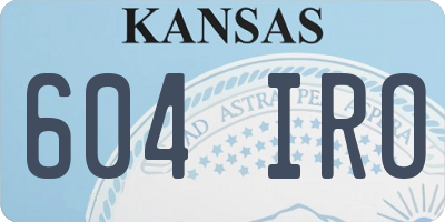 KS license plate 604IRO