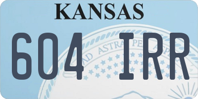 KS license plate 604IRR