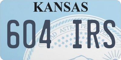 KS license plate 604IRS