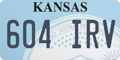 KS license plate 604IRV