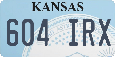 KS license plate 604IRX