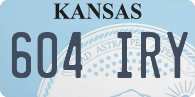 KS license plate 604IRY