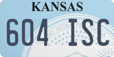 KS license plate 604ISC