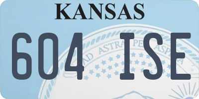 KS license plate 604ISE