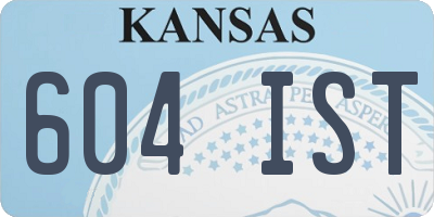 KS license plate 604IST