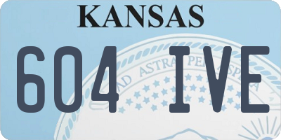 KS license plate 604IVE