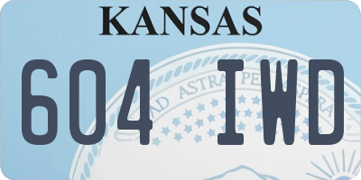 KS license plate 604IWD