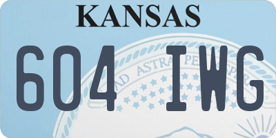KS license plate 604IWG