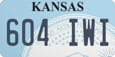 KS license plate 604IWI
