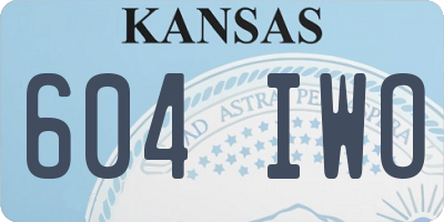 KS license plate 604IWO